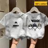 T-shirt respirant à manches courtes tie-dye en coton pour enfants et garçons