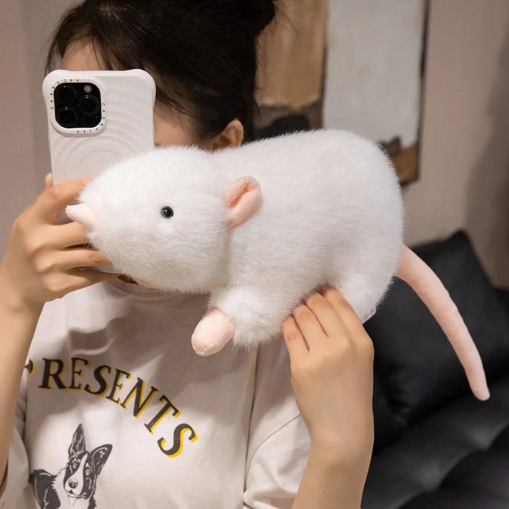 Sleep Pillow Simulation Mouse Plush Mascot Peluche Stuffed Rat Mouse Plushie Doll  Birthday Gift