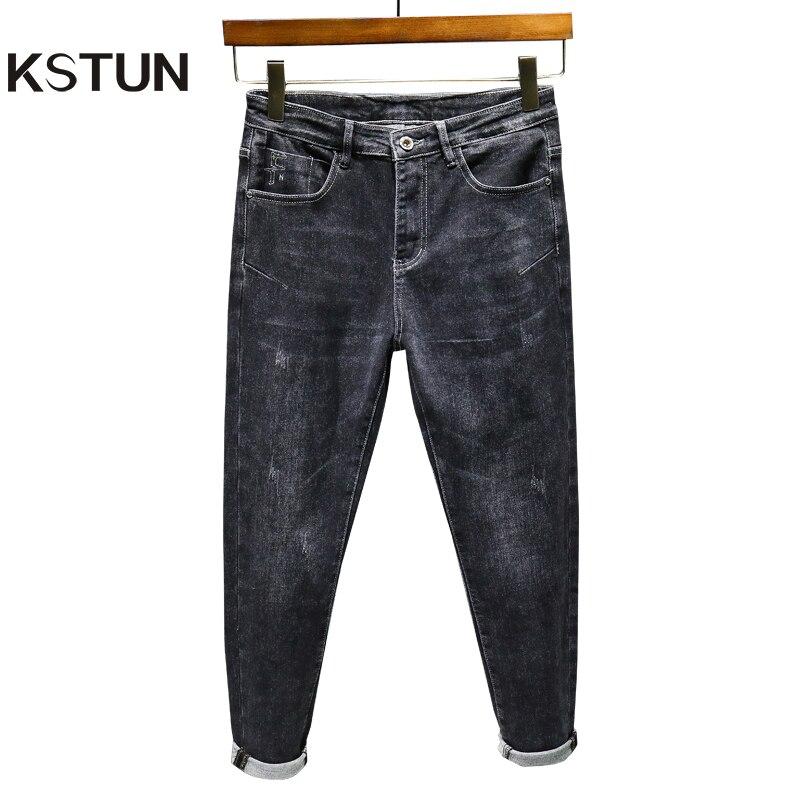 Cheap Men Jeans Pants Slim Fit Skinny Black Stretch Autumn And Winter
