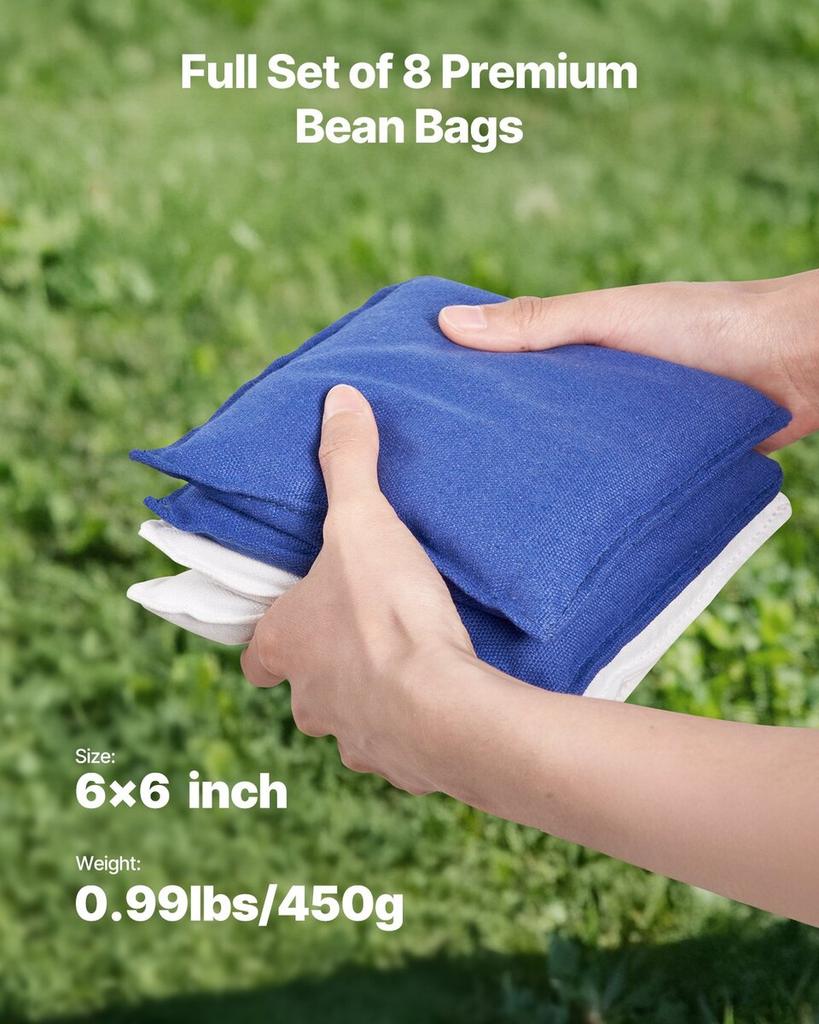 3x2ft Cornhole Set Portable Corn Hole Toss Game Board Aluminum 8 Bean Bags