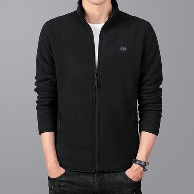 Fleece Jacket Men's Polar Fleece Jacket Men's Top Outdoor Jacket Liner Spring Autumn Winter Double-sided Thickened Sweatshirt Cardigan