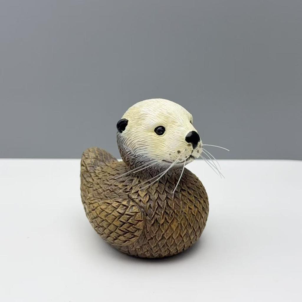 Funny Sea Creature Duck Figurine Resin Cartoon Octopus Turtle Shark Seal Statue Ocean Style Home Decoration Desktop Ornament