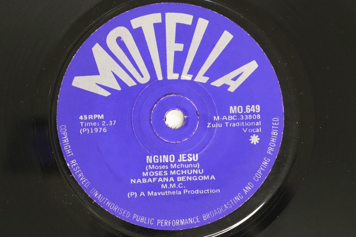 

7inch Record NABAFANA BENGOMA - Ngino Jesu / Banovalo MO649 MOTELLA 1976 South Afri World Music Used