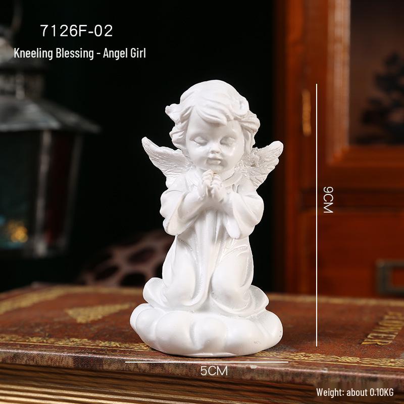 Europäische Retro Engel Figur - Kleine Mädchen Gipsstatue für Kirche Hochzeiten & Fotografie Dekor
