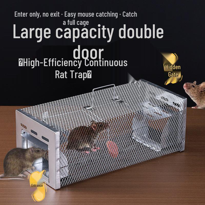 Large Capacity Double Door Galvanized Automatic Rat Trap Cage -