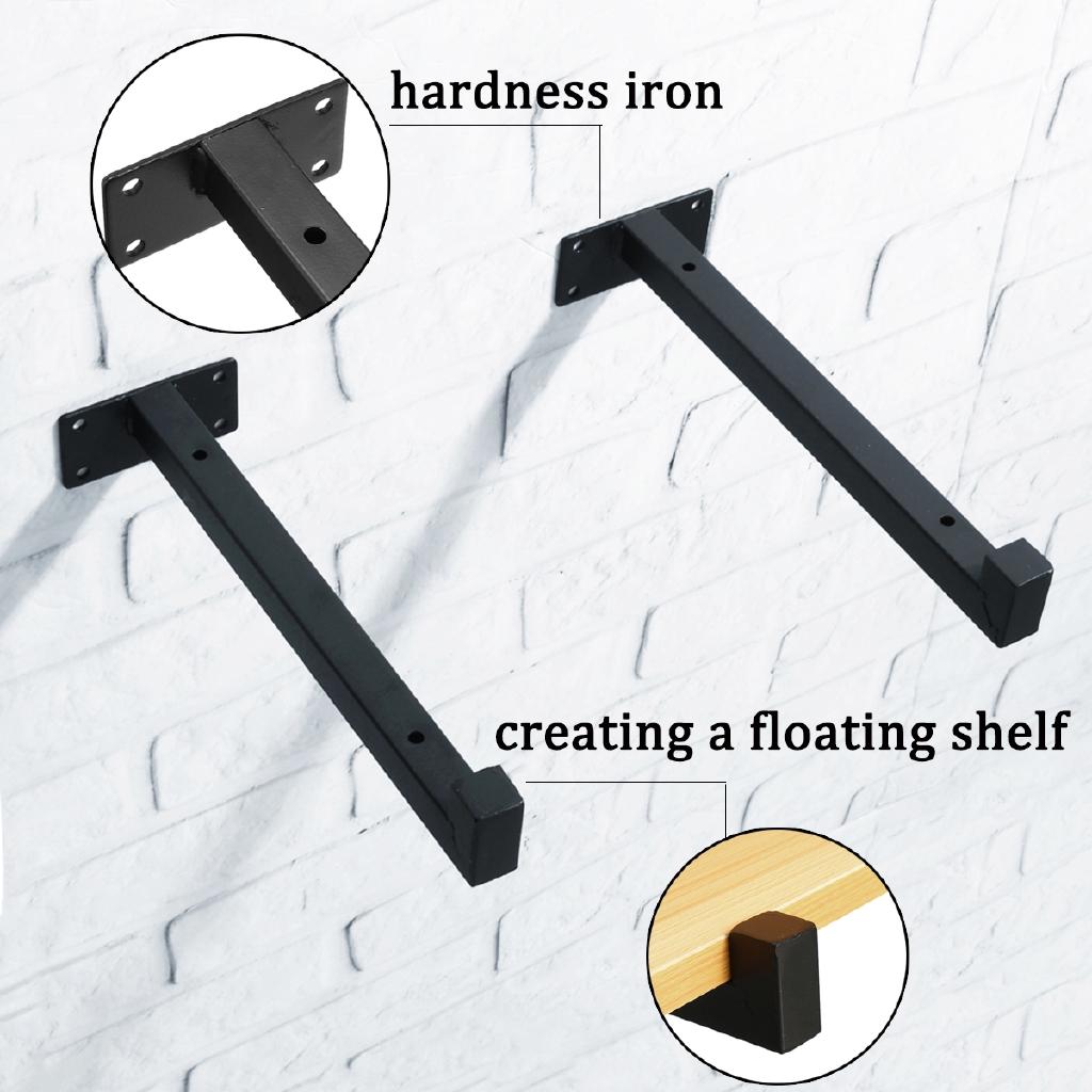 1pair Wall Mounted Bracket  2xShelf Heavy Duty Scaffold Board Floating Bracket Industrial Iron Support Table 20cm/25cm/30cm