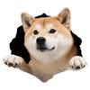 2pcs 13x11.5cm Cute Shiba Inu Car Decal Perfect Motorcycle Sticker Realistic Plush Dog Vinyl