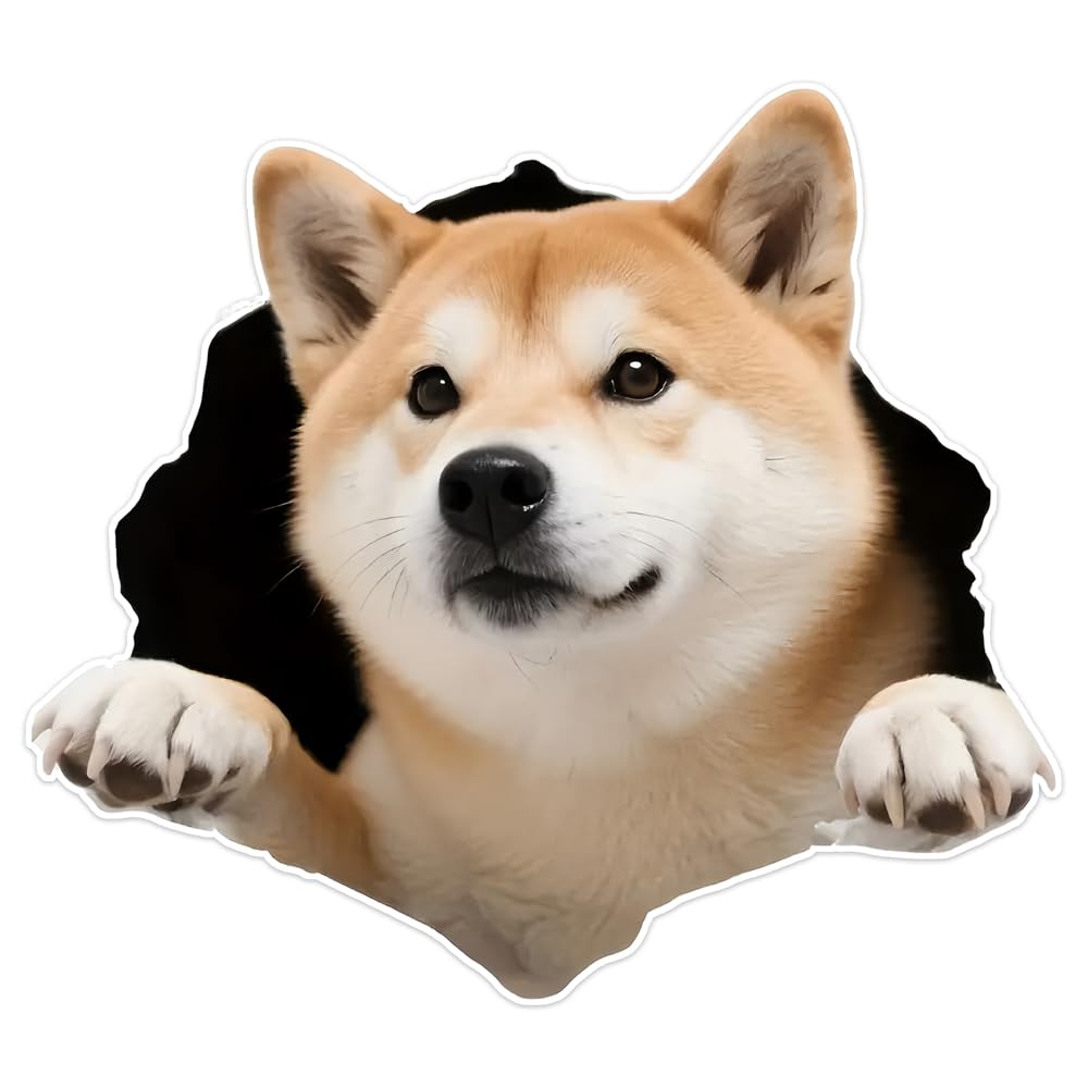 

2pcs 13x11.5cm Cute Shiba Inu Car Decal Perfect Motorcycle Sticker Realistic Plush Dog Vinyl