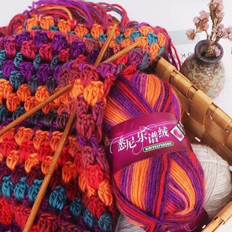 Rainbow Wool Yarn Bundle for Crafting Create Beautiful Scarves, Hats, and More