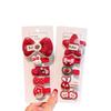 Red Plush Animal Hair Clip Set for Girls – Cute and Girly Accessories