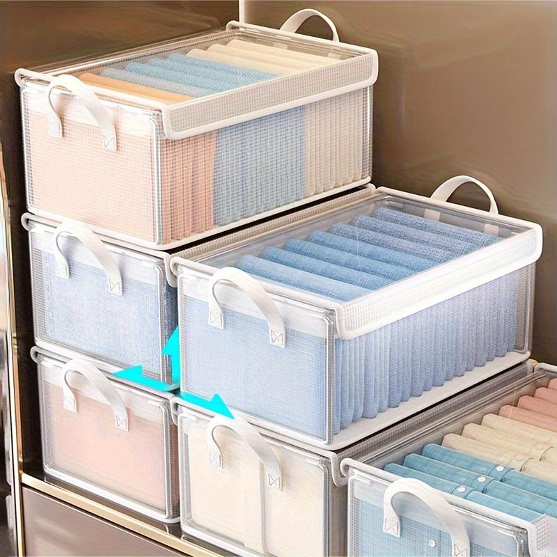 5 Stück Große PVC Aufbewahrungsbox mit Deckel Faltbar Staubdicht Kleider- und Hosen-Organizer Perfekt für Zuhause und Wohnheim, Kleideraufbewahrungsboxen, Kleidersäcke