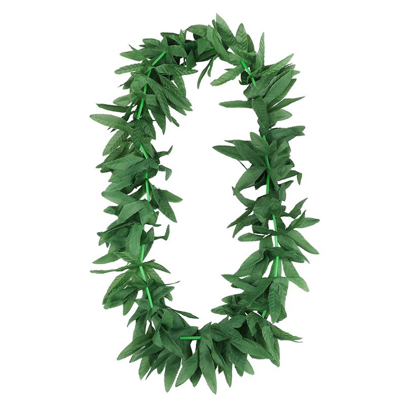 

12/1 шт. Тропические зеленые леи Гавайская вечеринка Искусственные листья Цветы Гирлянда Ожерелье Летняя Луау Пляжная Вечеринка по случаю дня рождения Украшение