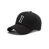 1pc Black Unisex 26 A-Z Letter Baseball Cap, Adjustable Casual Breathable Sunscreen Cap, Suitable For Outdoor Daily Wear