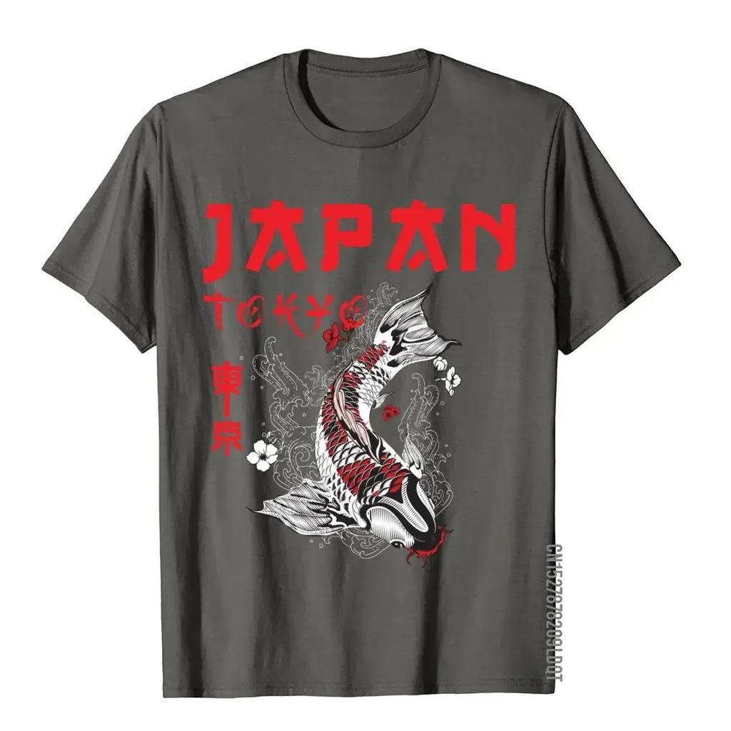 Japanese Fuji Dragon Yakuza Tokyo Koi Fish d Tops T Shirt For Men Cotton T Shirts Slim Fit