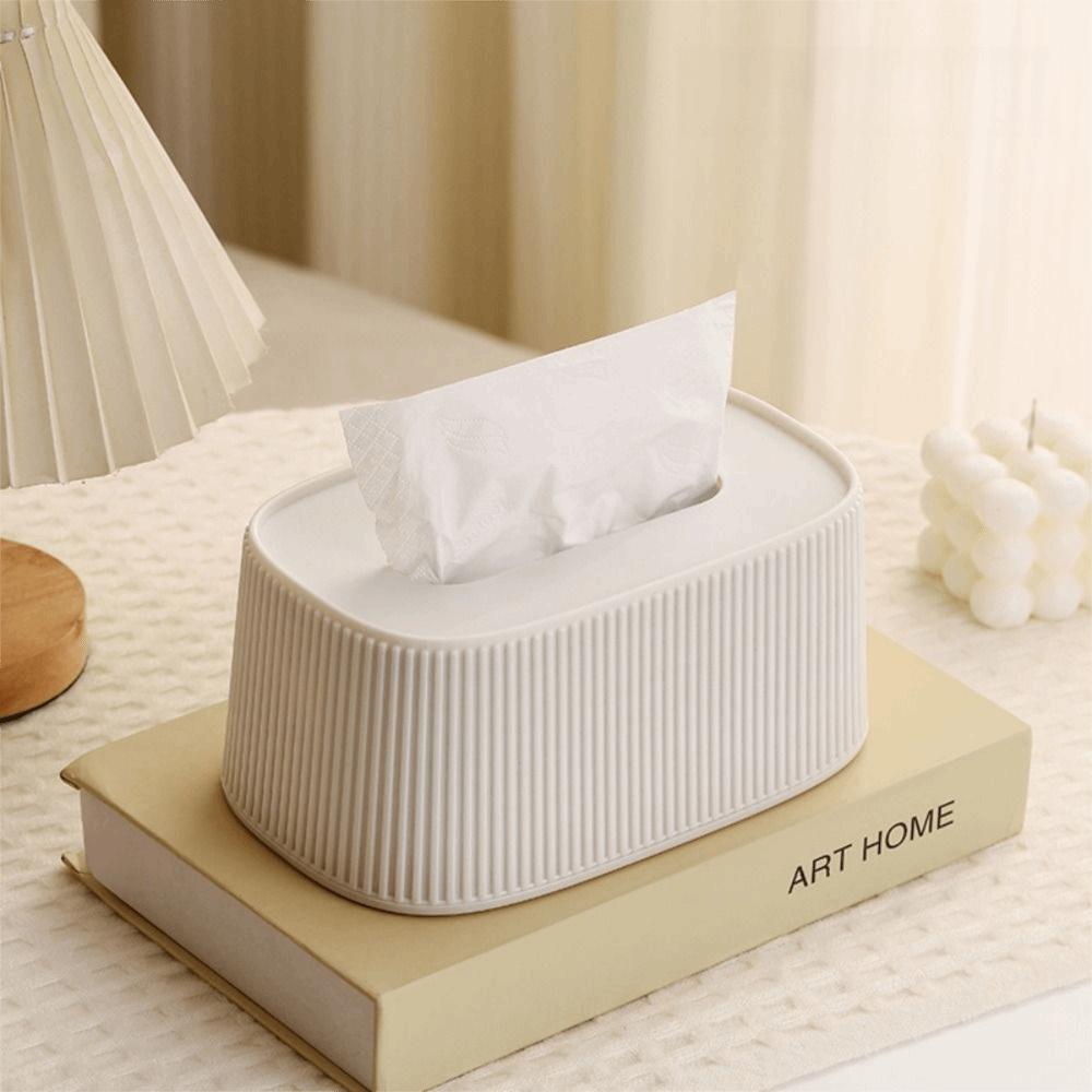 Smooth Tissue Box with Lid Large Opening Desktop Tissue Dispenser Facial Tissue Holder Office