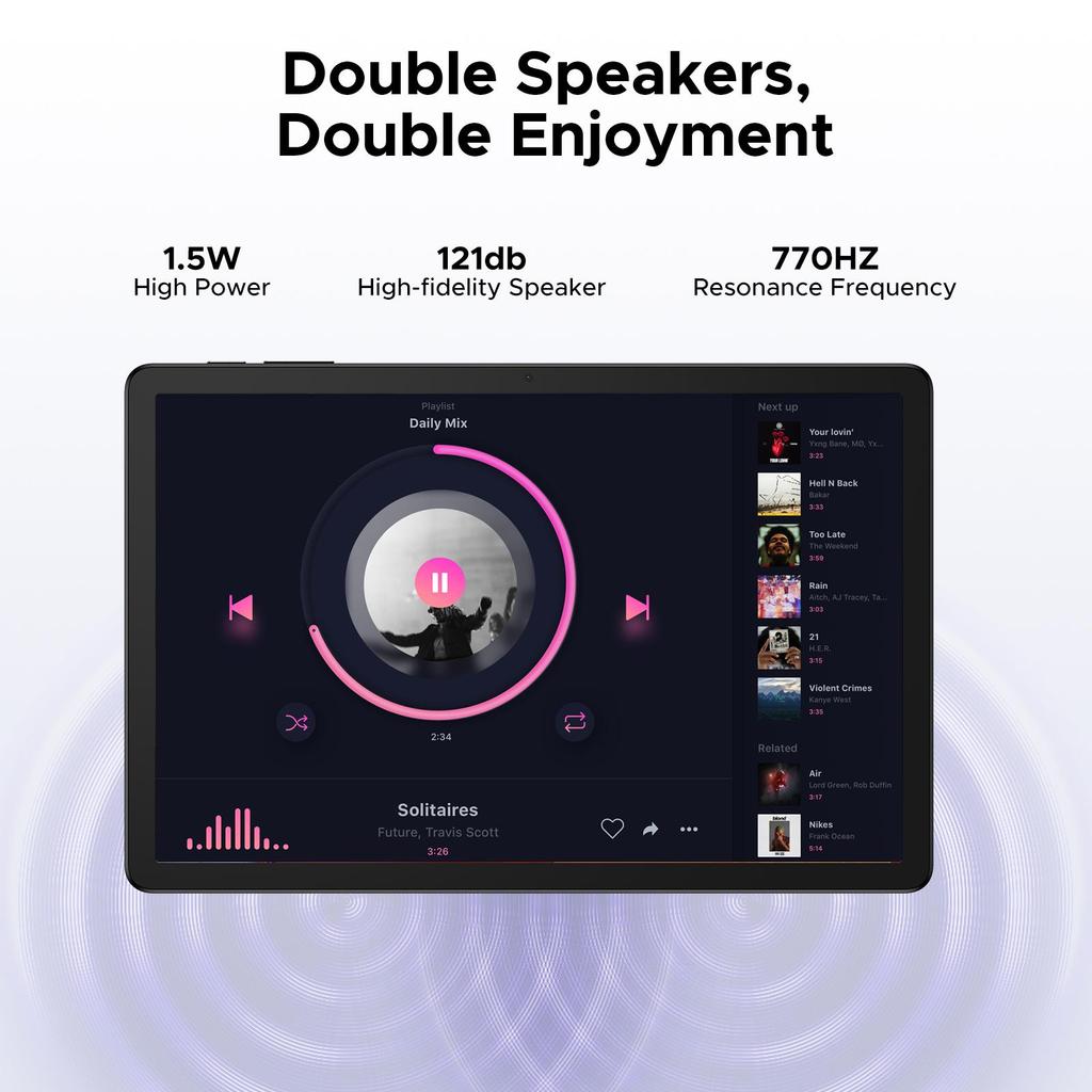 DOOGEE Tab G6+ 11 inch Tablet Android 16, 32GB RAM+256GB ROM (TF 2TB), 13MP Camera, Tablets with Sim Card Slot