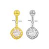 Gaibei Sunflower Full Diamond Navel Ring - European & American Design