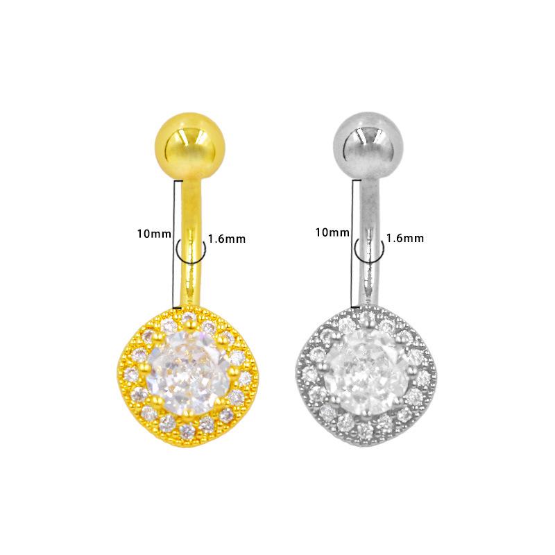 Gaibei Sunflower Full Diamond Navel Ring - European & American Design