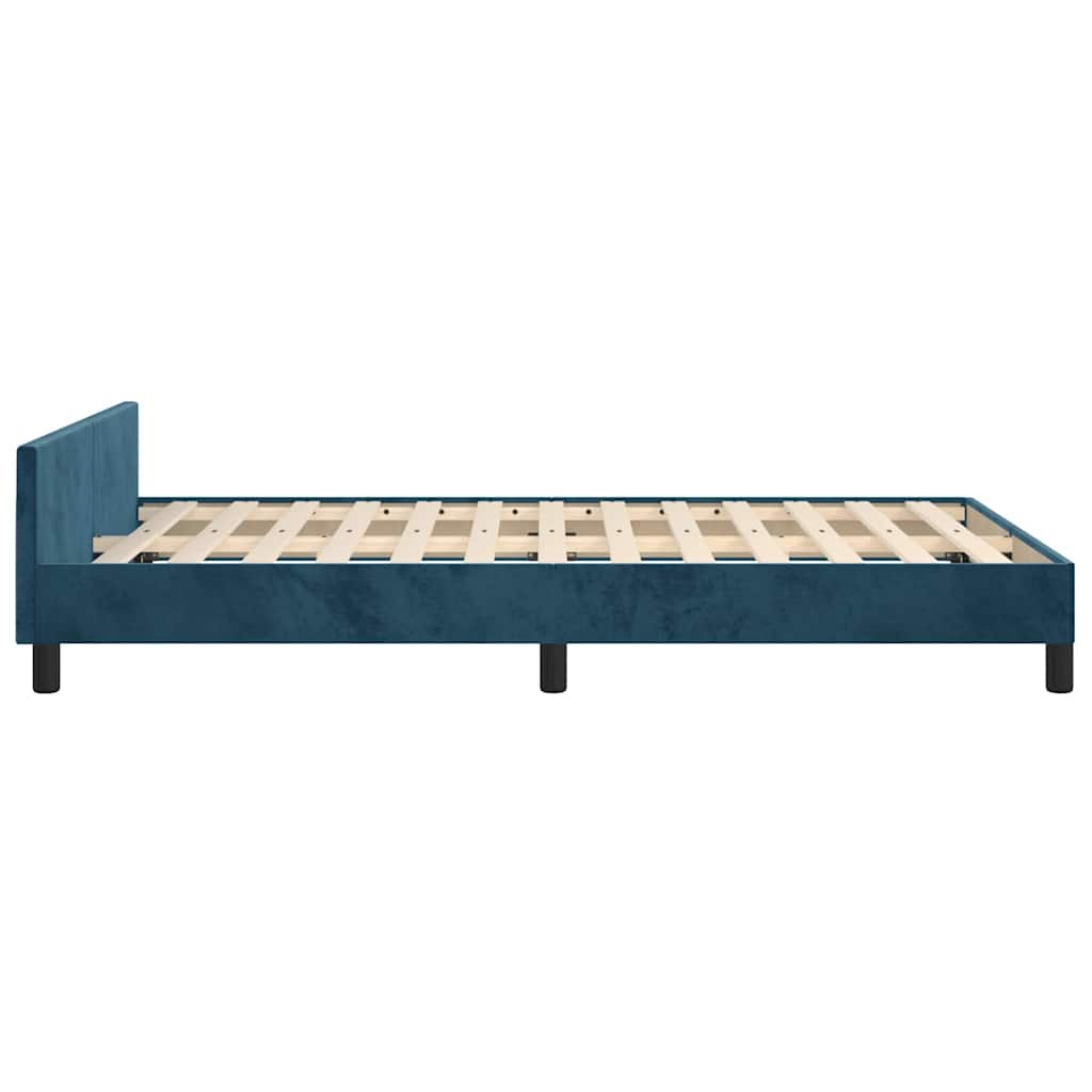 Bed Frame without Mattress Dark Blue 120 x 190 cm Velvet