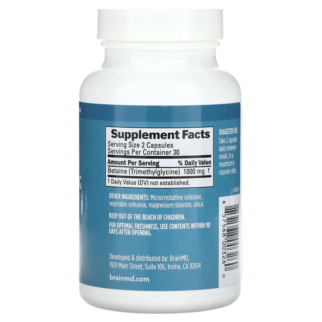 Betain Tmg, 60 Veggie-Kapseln (500 mg pro Kapsel)