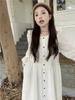 Korean Pleated Long-sleeved Dress Women's Early Autumn New Design Sense High Waist Loose Long A-shaped Skirt Tide