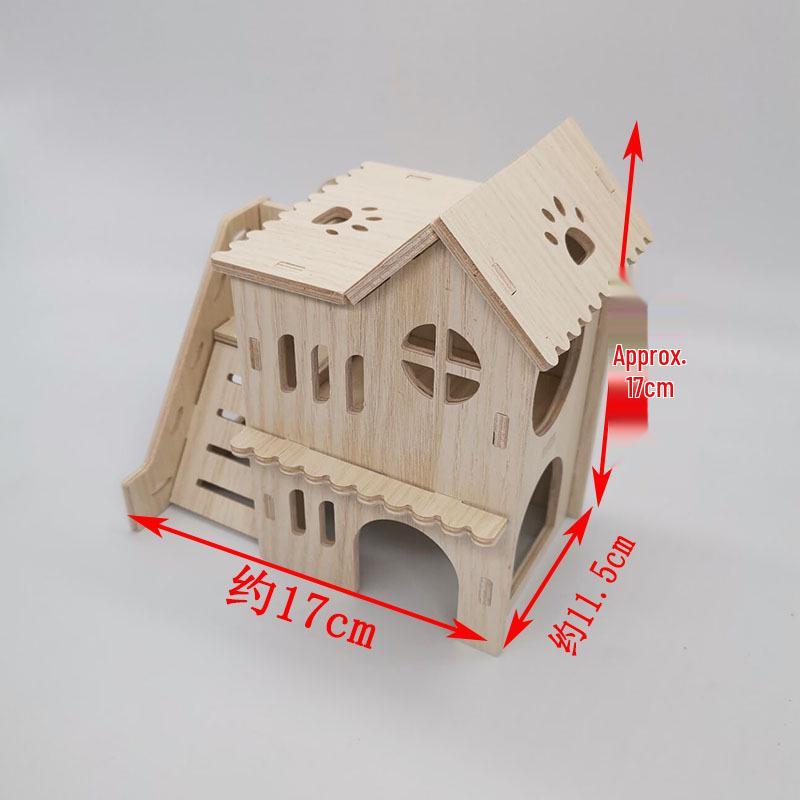 

Притулок з масиву дерева для хом яків, білок, їжаків та морських свинок - Великий дерев яний будиночок/гніздо