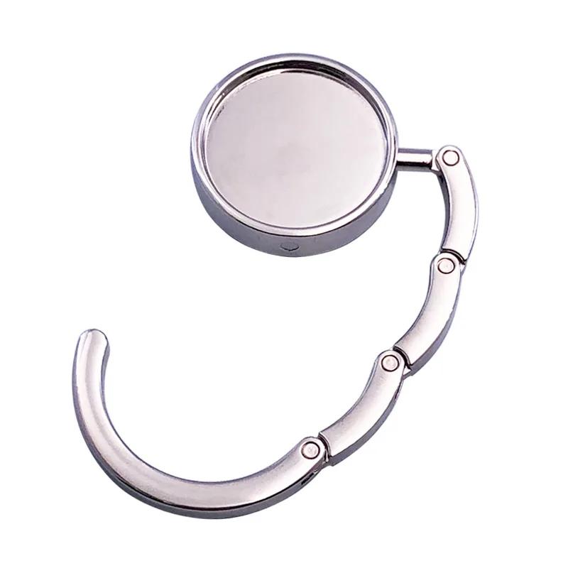 Portable Folding Multi-Purpose Hooks Bag Crystal Alloy Purse Bag Holder Hanger Handbag Hook Table Hook Circle Shape