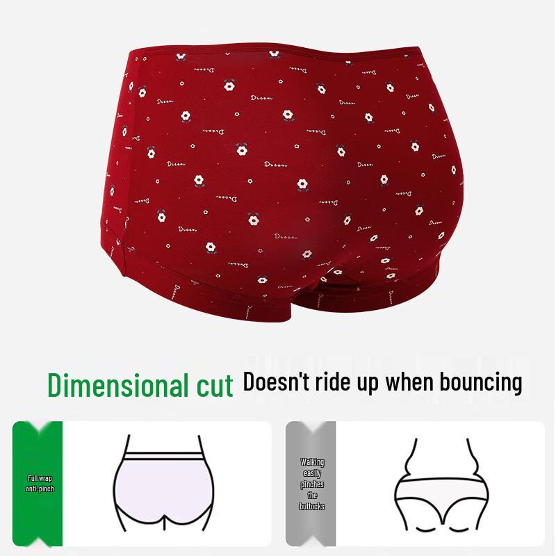 Ordifen Women's High-Waist Red Lucky Briefs 3-Pack