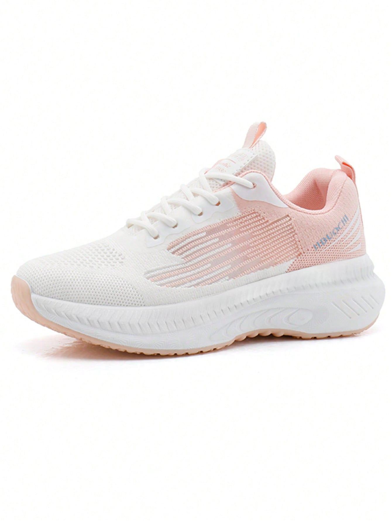 Womens Sneakers Thick Bottom Shock Absorption Running Shoes for Women Casual Sports Shoes Mesh Soft Sole Gym Shoes 36 розовый
