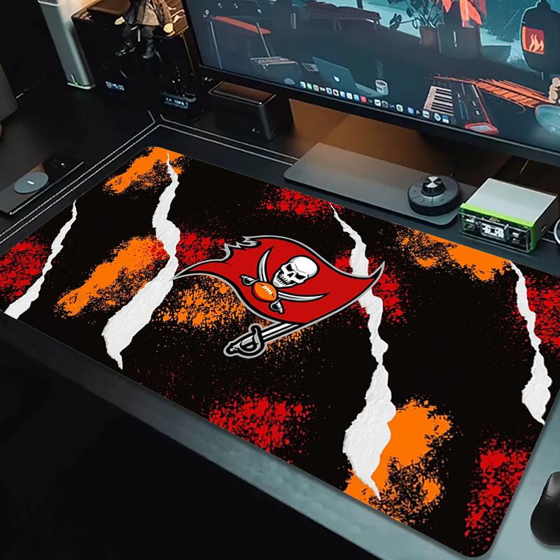 Tampa Bay Buccaneers Mauspads Großes Gaming-Tischkissen Rutschfest Laptop Tablet Großes Mauspads XXL Matte Mini-PC Spielmatte Mit Verriegeltem Rand
