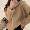 Lapel knitted sweater pullover new autumn and winter women's V-neck design sense niche loose lazy style top