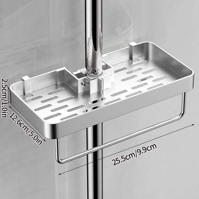 Badezimmer Aufbewahrungsregal Organizer Bohrfrei Wandmontiert Shampoo Duschregal Aluminiumlegierung Aufbewahrungsregal für Badezimmer Küche