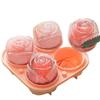 3D Rose Ice Molds 2.5 Inch, Large Ice Cube Trays, Make 4 Giant Cute Flower Shape Ice, Silicone Rubber Fun Big Ice Ball Maker