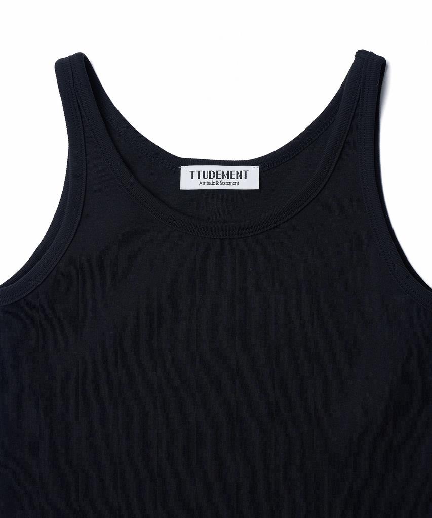 TTUDEMENT 50S Embroidered Sleeveless T-Shirt_Black