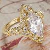 Huitan Graceful Chic Rings for Engagement Charming Trendy Bright Marquise CZ Party Jewelry for Women Exquisite Noble Accessories