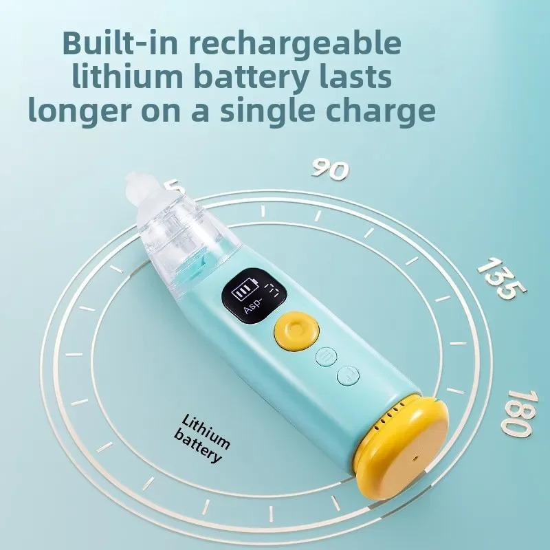 Electric Baby Nasal Aspirator - Safe Newborn Nasal Suction Device for Infants, Quiet Mucus Removal Tool with Multiple Tips