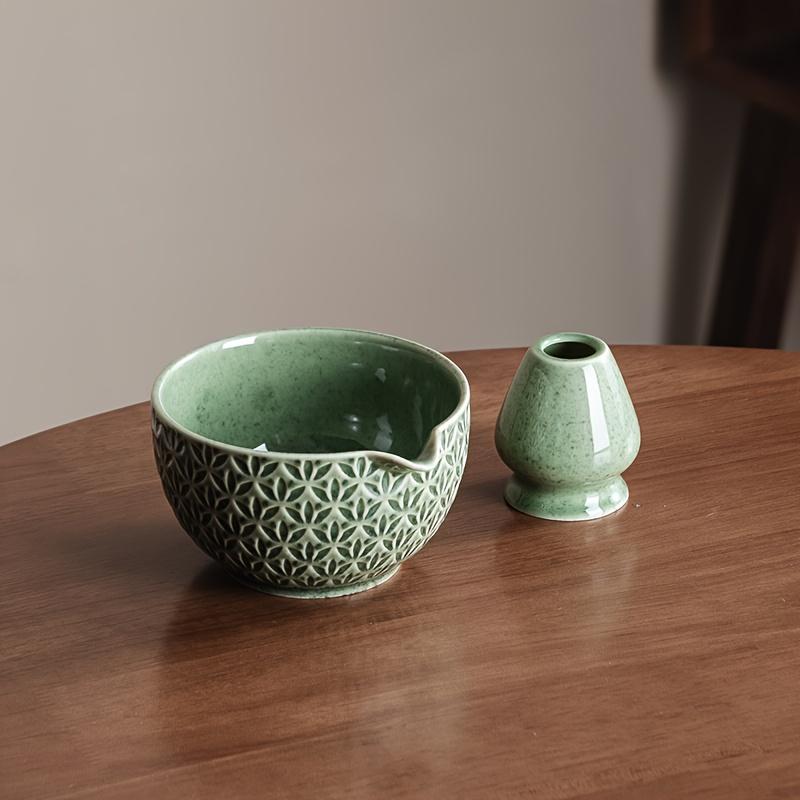 

Японский набор Матча 2/5/6 предметов - Чайная чаша с зеленым узором, бамбуковый венчик, ложка и фильтр - Традиционная японская чайная церемония