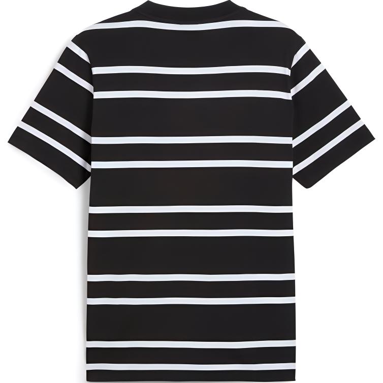 Puma Striped Fitness Training Comfortable Short Sleeve T-Shirt Men Tops Black 685563-01