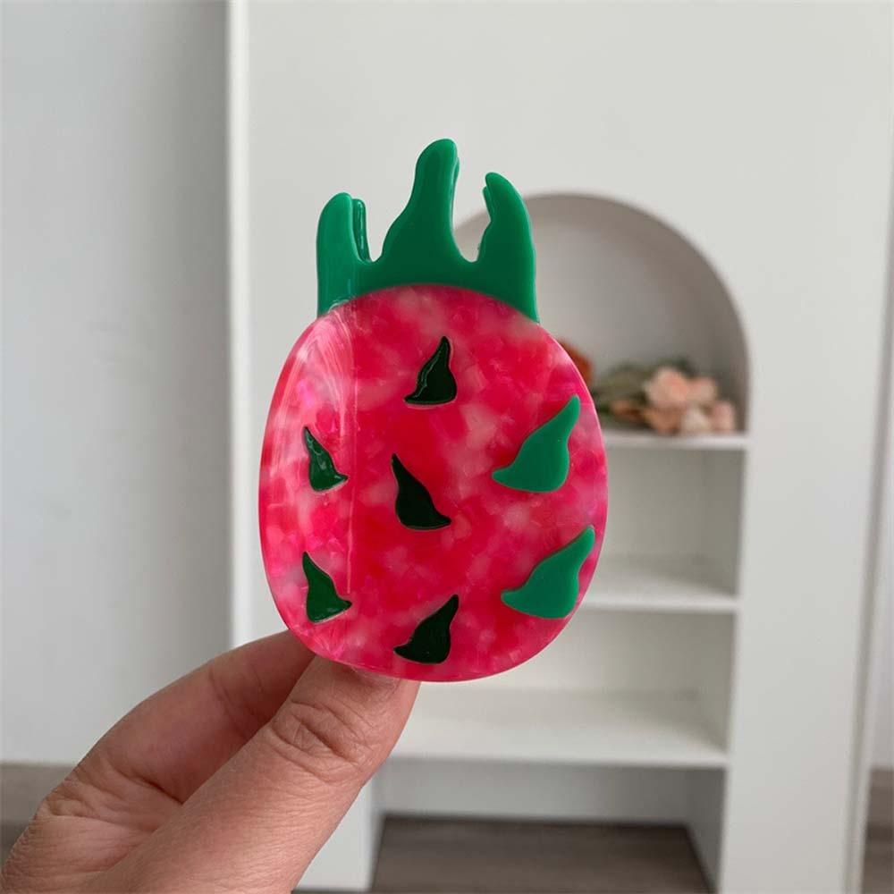 Korean Style Fruit Shark Clip Waterproof Acrylic Hair Accessories Acetic Acid Hair Claw  Party