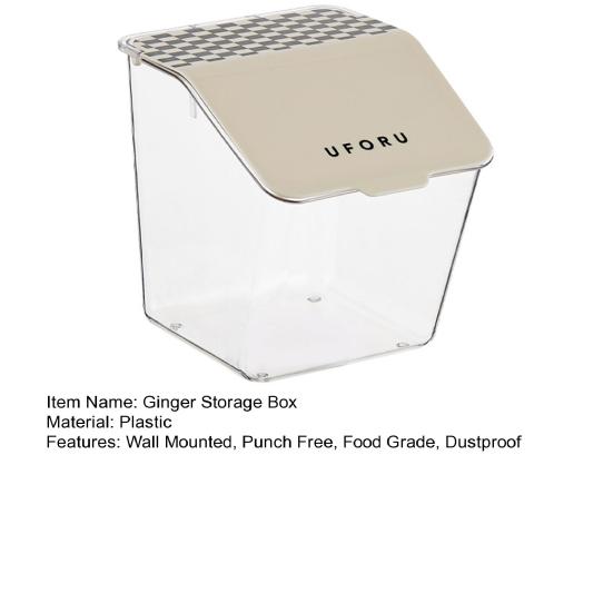 Ginger Storage Box Wall-Mounted Dustproof Good Sealing Food Grade with Cover Ginger Garlic Box Daily Necessities Storage Holder Kitchen Supplies