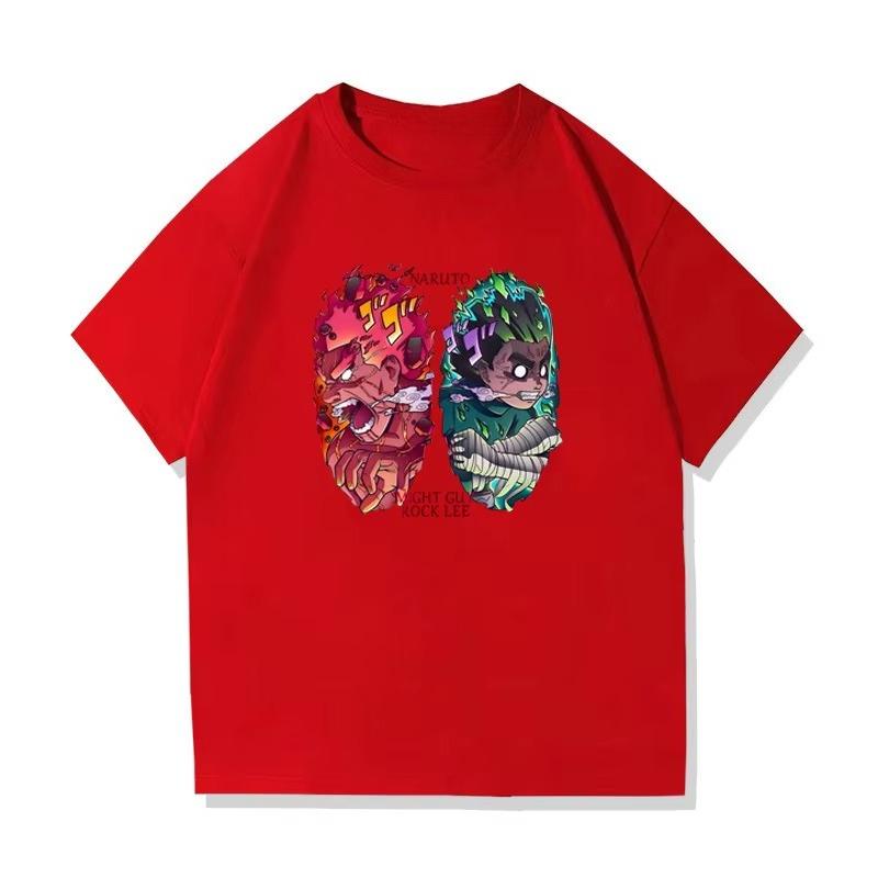 Naruto Print mens and womens cotton Tshirts 2026 summer Cartoon pattern Loose casual shortsleeved top