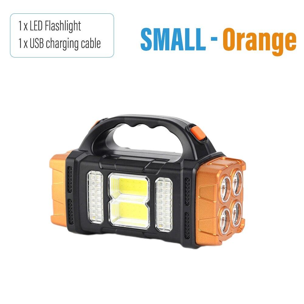 High Power Led Flashlights Camping Torch Work Light Solar Charge 4 Gear USB Rechargeable Light Waterproof Light for Outdoor
