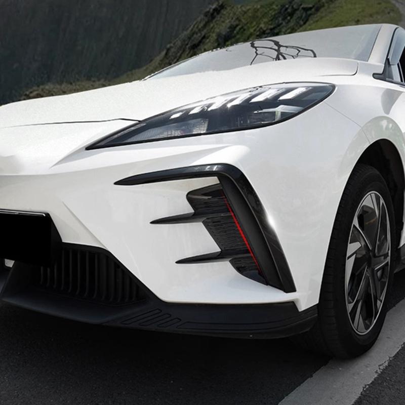 ABS-Innenausstattung, Frontstoßstangenspoiler, seitliche Lüftungsschlitzabdeckung, kompatibel mit MG4 EV2022–2024, Dekorationsaufkleber, 2 Stück