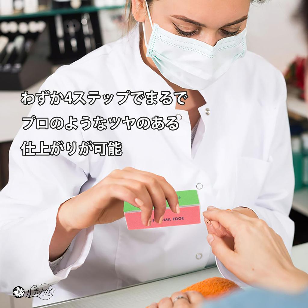 Rubonarie Nail Care Nail Polishing Sponge, 4-Sided, Set of 12 (4 Colors)