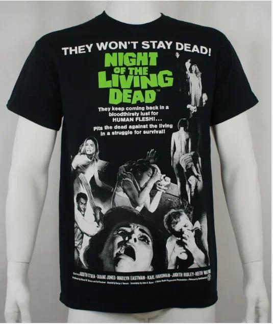 Authentic Romero's Night of The Living Dead Movie Poster T-Shirt L-4XL Tag Style Pure Cotton Personalized European American
