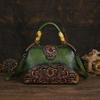 Ladies Luxury Handbag 2026 New Vintage Handmade Leather Carved Women Tote Bag Versatile Female Shopping Shoulder Crossbody Bags