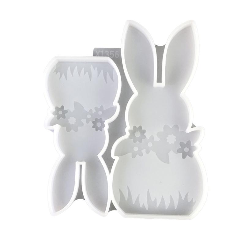 Rabbits Shaped Silicone Mould Heat Resistant Easy Cleaning Detailed Easters Candle Making Supplies 1