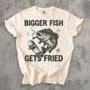 Bigger Fish Gets Fried Shirt, Funny Bass Fishing Tee, Skateboard Fish Shirt, Smoked Bass Meme Shirt, Fisherman Gift, Comfort Colors Tee
