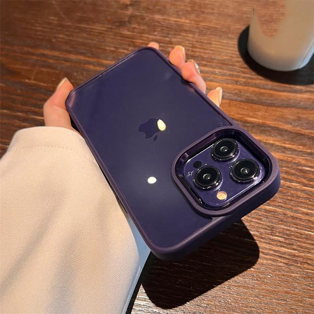 

Бронированный прозрачный чехол для камеры для Iphone 14 13 12 11 Pro Max X Xs Xr 14 Plus Pro прозрачный силиконовый противоударный чехол для ПК for iPhone 14Pro Max фиолетовый