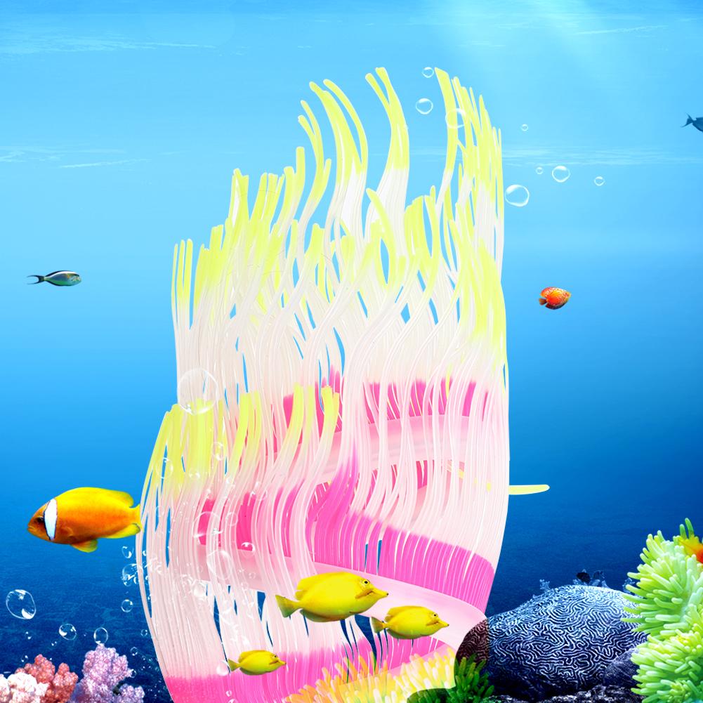 Aquarium Fish Artificial Silicone Coral Sea Anemone Water Plant Landscape Ornament Decoration Accessory